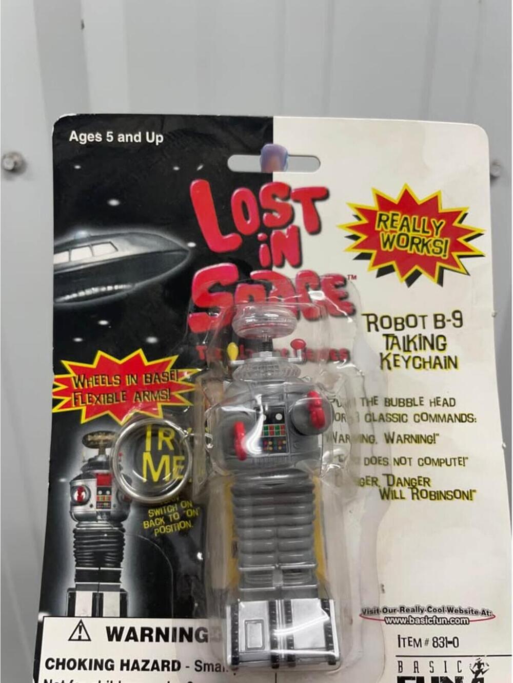 Vintage 1996 lost in space talking robot keychain
